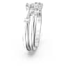 Constella ring, Set (2), Round cut, White, Rhodium plated - Swarovski, 5640959