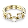 Constella ring, Set (2), Round cut, White, Gold-tone plated - Swarovski, 5640968