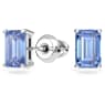 Una set, Octagon cut, Blue, Rhodium plated - Swarovski, 5641171
