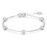 Pevný náramek Constella, Kulatý výbrus, Bílý, Pokoveno rhodiem - Swarovski, 5641680