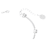 Pevný náramek Constella, Kulatý výbrus, Bílý, Pokoveno rhodiem - Swarovski, 5641680