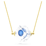 Curiosa necklace, Floating chaton, Blue, Gold-tone plated - Swarovski, 5641731