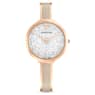 Crystalline delight watch, Swiss Made, Metal bracelet, Grey, Rose gold-tone finish - Swarovski, 5642218