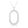 Dextera pendant, Octagon shape, Medium, White, Rhodium plated - Swarovski, 5642388