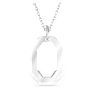 Dextera pendant, Octagon shape, Medium, White, Rhodium plated - Swarovski, 5642388