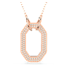 Dextera pendant, Octagon shape, White, Rose gold-tone plated - Swarovski, 5642389