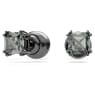 Millenia stud earrings, Square cut, Black, Ruthenium plated - Swarovski, 5642511