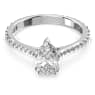 Millenia cocktail ring, Pear cut, Pavé, White, Rhodium plated - Swarovski, 5642632