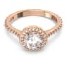 Constella cocktail ring, Round cut, Pavé, White, Rose gold-tone plated - Swarovski, 5642642