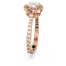 Constella cocktail ring, Round cut, Pavé, White, Rose gold-tone plated - Swarovski, 5642642