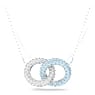 Dextera necklace, Pavé, Intertwined circles, Blue, Rhodium plated - Swarovski, 5642883