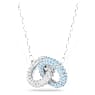 Dextera necklace, Pavé, Intertwined circles, Blue, Rhodium plated - Swarovski, 5642883
