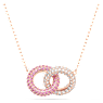 Náhrdelník Dextera, Propletené kruhy, Růžová, Pokoveno v růžovozlatém odstínu - Swarovski, 5642884