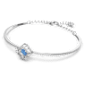Una bangle, Clover, Blue, Rhodium plated - Swarovski, 5642922