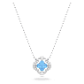 Una Halskette, Glücksklee, Blau, Rhodiniert - Swarovski, 5642927