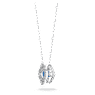 Una necklace, Clover, Blue, Rhodium plated - Swarovski, 5642927