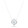 Una necklace, Clover, Blue, Rhodium plated - Swarovski, 5642927