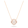 Swarovski Sparkling Dance necklace, Clover, White, Rose gold-tone plated - Swarovski, 5642928