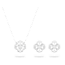 Swarovski Sparkling Dance set, Mixed cuts, Clover, White, Rhodium plated - Swarovski, 5642929