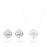 Swarovski Sparkling Dance set, Mixed cuts, Clover, White, Rhodium plated - Swarovski, 5642929