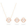 Swarovski Sparkling Dance set, Mixed cuts, Clover, White, Rose gold-tone plated - Swarovski, 5642930