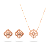 Swarovski Sparkling Dance set, Mixed cuts, Clover, White, Rose gold-tone plated - Swarovski, 5642930