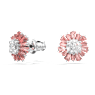 Idyllia 耳釘, 混合式切割, 太陽, 粉紅色, 鍍白金色 - Swarovski, 5642962