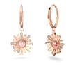 Idyllia drop earrings, Mixed cuts, Sun, Pink, Rose gold-tone plated - Swarovski, 5642965