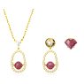 Cariti セット, あずき, レッド, ゴールドトーン・プレーティング - Swarovski, 5643912