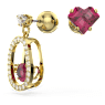 Cariti セット, あずき, レッド, ゴールドトーン・プレーティング - Swarovski, 5643912