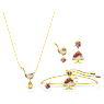 Cariti set, Red bean ice, Red, Gold-tone plated - Swarovski, 5643913