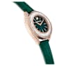 Crystalline Aura watch, Swiss Made, Leather strap, Green, Rose gold-tone finish - Swarovski, 5644078