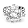 Anello cocktail Gema, Taglio misto, Fiore, Bianco, Placcato rodio - Swarovski, 5644661