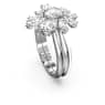 Anello cocktail Gema, Taglio misto, Fiore, Bianco, Placcato rodio - Swarovski, 5644661