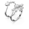 Anello cocktail Gema, Taglio misto, Fiore, Bianco, Placcato rodio - Swarovski, 5644665