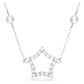 Stella necklace, Star, White, Rhodium plated - Swarovski, 5645379