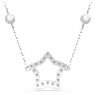 Stella necklace, Star, White, Rhodium plated - Swarovski, 5645379