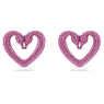Orecchini a clip Sublima, Cuore, Grandi, Viola, Placcato rodio - Swarovski, 5646573