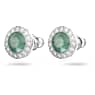 Una Angelic stud earrings, Round cut, Green, Rhodium plated - Swarovski, 5646714