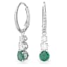 Stilla Attract 드롭 이어링, 라운드 컷, 그린, 로듐 플래팅 - Swarovski, 5646718
