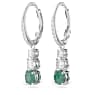 Stilla Attract 드롭 이어링, 라운드 컷, 그린, 로듐 플래팅 - Swarovski, 5646718