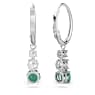 Stilla Attract 드롭 이어링, 라운드 컷, 그린, 로듐 플래팅 - Swarovski, 5646718
