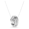 Further pendant, Intertwined circles, Small, White, Rhodium plated - Swarovski, 5646724