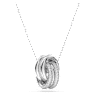 Further pendant, Intertwined circles, Small, White, Rhodium plated - Swarovski, 5646724