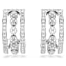 Hyperbola hoop earrings, White, Rhodium plated - Swarovski, 5646725