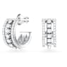 Anneaux d'oreilles Further, Blanches, Métal rhodié - Swarovski, 5646725