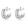 Anneaux d'oreilles Further, Blanches, Métal rhodié - Swarovski, 5646725