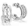 Hyperbola hoop earrings, White, Rhodium plated - Swarovski, 5646725