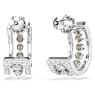 Hyperbola hoop earrings, White, Rhodium plated - Swarovski, 5646725