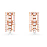 Further hoop earrings, White, Rose gold-tone plated - Swarovski, 5646726